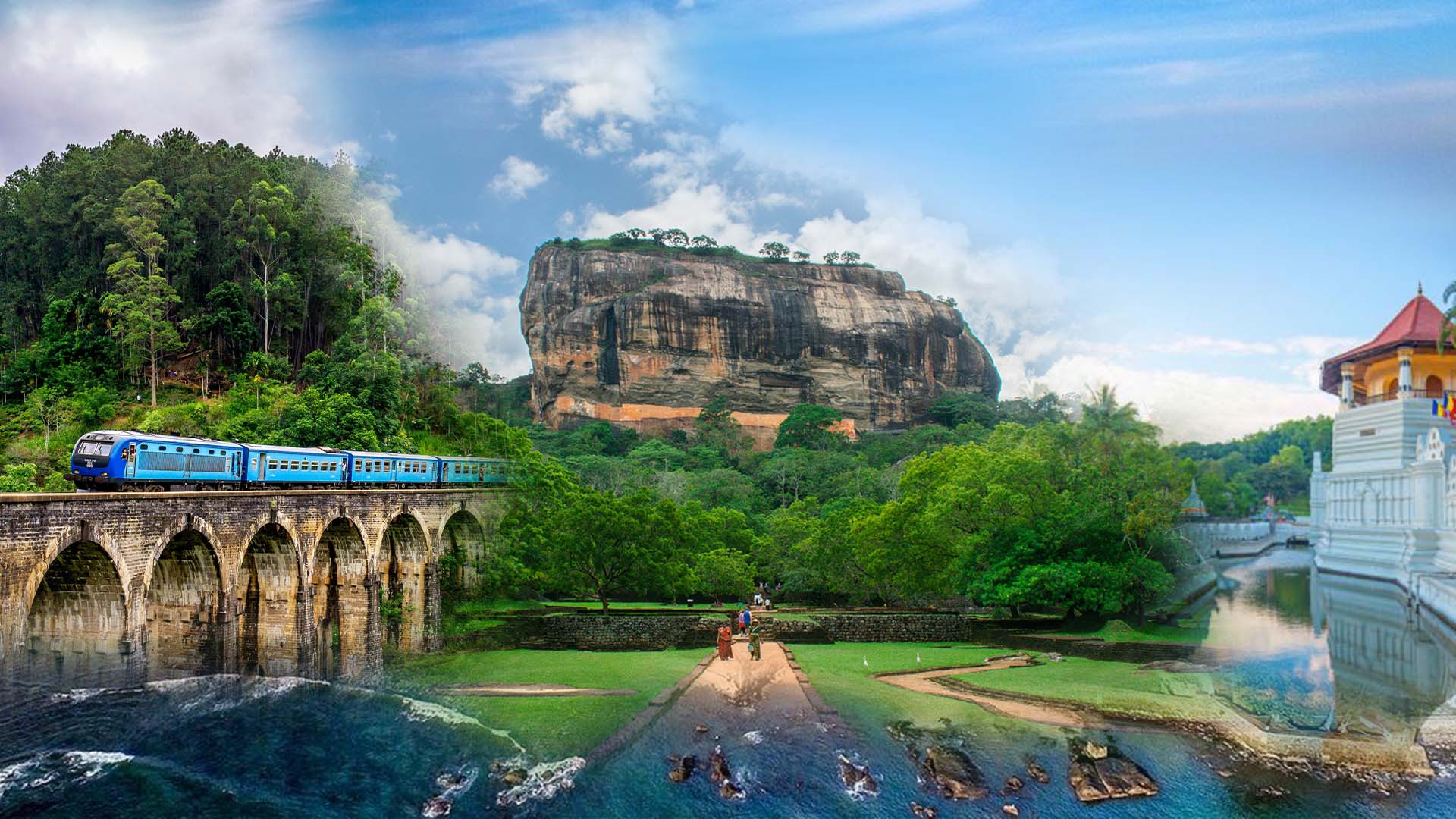 Panoramic view of Sri Lankan tea plantations