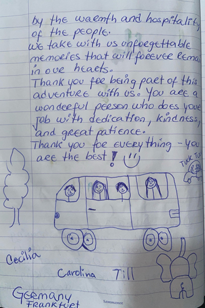 Handwritten testimonial from Carolina Till